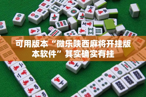 可用版本“微乐陕西麻将开挂版本软件	”其实确实有挂