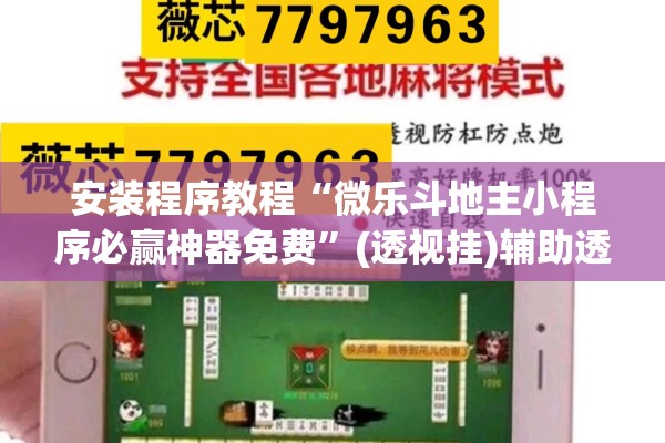 安装程序教程“微乐斗地主小程序必赢神器免费”(透视挂)辅助透视教程
