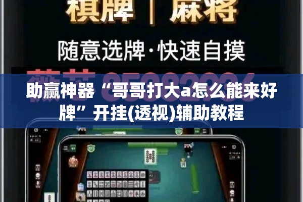 助赢神器“哥哥打大a怎么能来好牌”开挂(透视)辅助教程