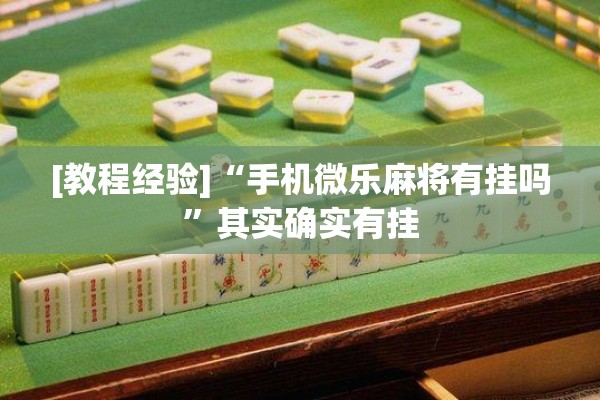 辅助教程“微乐山西麻将有挂吗”其实确实有挂