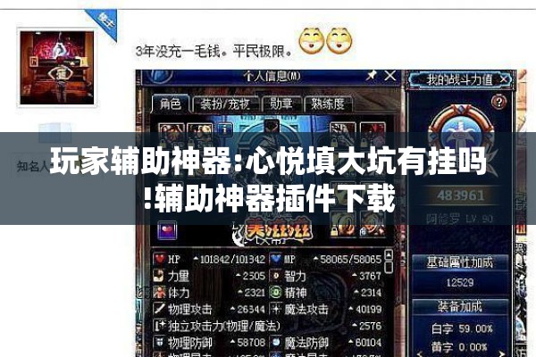 玩家辅助神器:心悦填大坑有挂吗!辅助神器插件下载 玩家辅助神器:心悦填大坑有挂吗!辅助神器插件下载