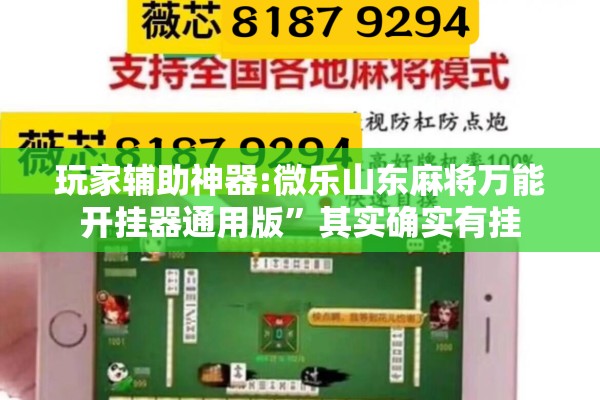 玩家辅助神器:微乐山东麻将万能开挂器通用版	”其实确实有挂