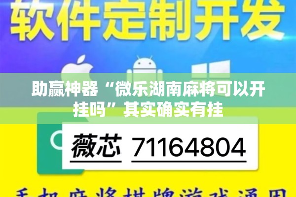 助赢神器“微乐湖南麻将可以开挂吗	”其实确实有挂
