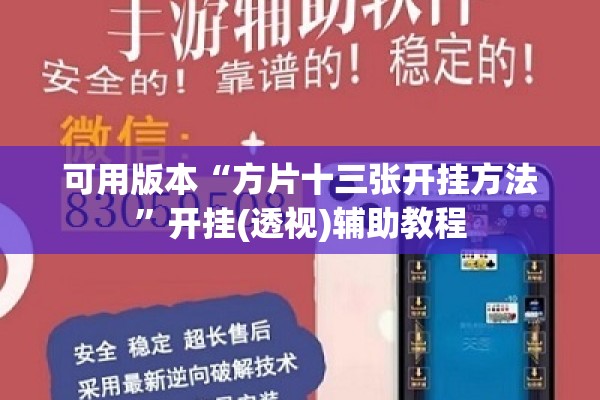 可用版本“方片十三张开挂方法”开挂(透视)辅助教程