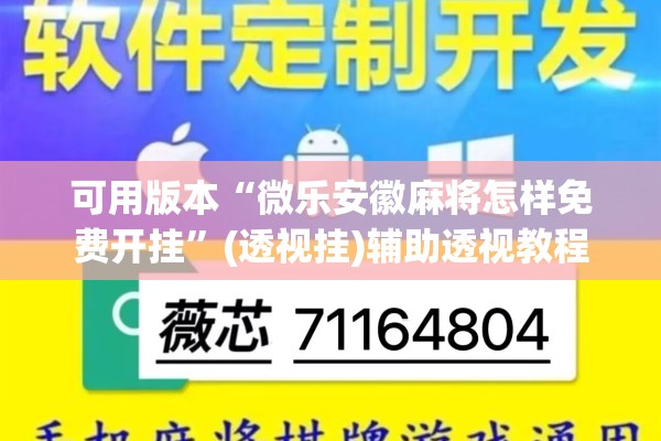可用版本“微乐安徽麻将怎样免费开挂”(透视挂)辅助透视教程
