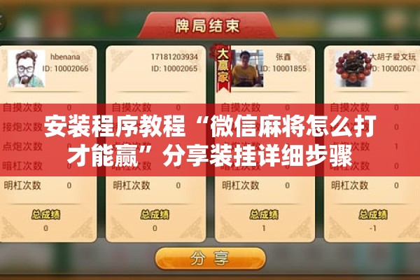 安装程序教程“微信麻将怎么打才能赢”分享装挂详细步骤